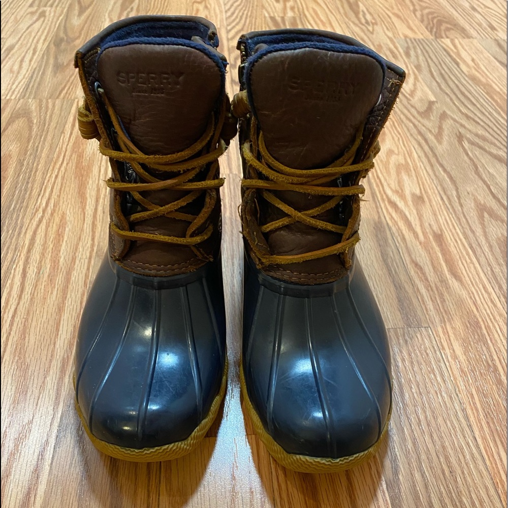 Sperry Blue Duck Booties, Size 7